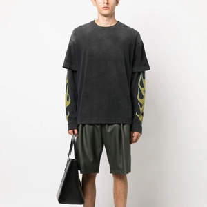 T-shirt Homme Personnalisé Col Rond Manches Longues 220 GSM 100% Coton Coupe Droite Formelle Vierge pour l'Été – Vente en Gros - Product Image 1