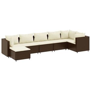 Ensemble de salon de jardin en marron et blanc crème pour usage extérieur - Product Image 2