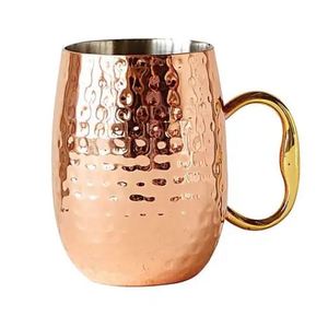 Best Selling Christmas Moscow Mule Hammered Mug Stainless Steel Beer Mug With Brass Handle Premium Design Hand Grip Handle Mug - Product Image 4