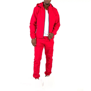 Survêtement coupe-vent pour homme, veste et pantalon légers, coupe confortable, tissu respirant, tenue d'entraînement élégante - Product Image 1