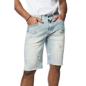 Shorts en jean pour hommes, style streetwear, avec impression de logo personnalisé du fabricant, prix de gros et personnalisation. - Product Image 5