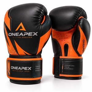 Guantes de Boxeo Naranja y Negro, Guantes de Entrenamiento Profesional, Guantes de Boxeo Acolchados, Logotipo Personalizado OEM, Guantes Deportivos al por Mayor - Product Image 1