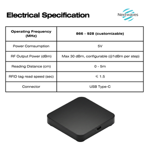 Combo de Escáner RFID UHF Portátil Pequeño y 100 Etiquetas Adhesivas de 860 MHz a 960 MHz Nextwaves, Hecho en Vietnam, para Seguridad y Rastreo - Product Image 5
