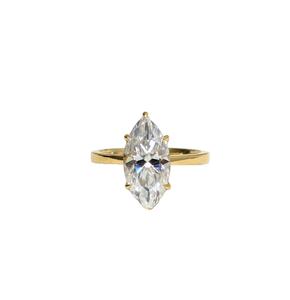 Anillo de Compromiso Solitario de Moissanita con Corte Marquesa de 2.75 Ct de Lurba Jewels, Anillo de Boda Moderno para Mujer con Engaste de Puntas, Oro Sólido de 14K - Product Image 1