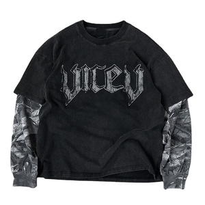 เสื้อยืดแขนยาวสองชั้นสำหรับผู้ชายเสื้อโอเวอร์ไซส์สไตล์ลำลอง - Product Image 3