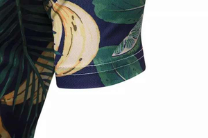 Men's Short Sleeve Tropical <b>Banana</b> Print Polo <b>Shirt</b> Casual Woven Regular Fit - Product Image 4