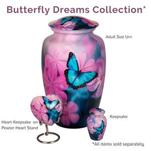 Urna Funeraria Blanca Estilo Americano Butterfly Dreams LU con Capacidad de 200 Pulgadas Cúbicas - Product Image 4
