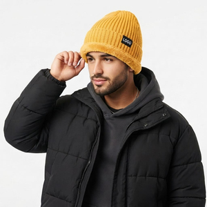 Warm Wear Beanie Unisex <b>Sherpa</b> Fleece Lined Rib Knit Winter <b>Hat</b> Casual Wear Solid color Beanie For Men Women - Product Image 2