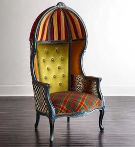 Fauteuil de salon rose à dossier haut, chaise de chambre à coucher avec baldaquin, fauteuil capitonné rembourré, structure en bois, pour salon et chambre - Product Image 2