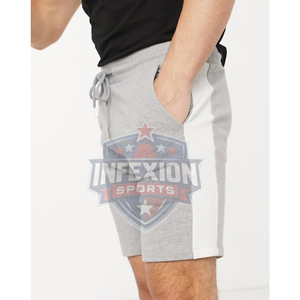 Pantalones Cortos Bermuda de Algodón Gris para Hombre, Cintura Media, Elásticos, Casuales, Tejidos, de Color Sólido, Transpirables, para Verano - Product Image 4