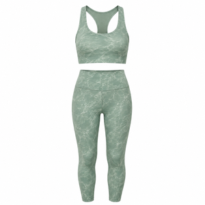 Conjunto de yoga y fitness de marca privada al por mayor para mujer, con logotipo totalmente personalizado, conjunto de sujetador deportivo y leggings para dama. - Product Image 3