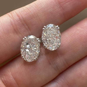 Moissanite Oval Solitaire <b>Stud</b> <b>Earrings</b> Luxury Fine Jewelry Elegant Everyday Sparkling Gift For Her - Product Image 5