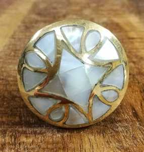 ลูกบิดทองเหลืองแบบไม้ถูมือจับลูกบิดประตูตู้อุปกรณ์เฟอร์นิเจอร์ทำมือ - Product Image 1