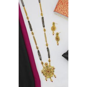 Mangalsutra Style indien traditionnel Meenakari designer pédant forme florale Mangalsutra pour mariée bijoux indiens bijoux dubai - Product Image 4