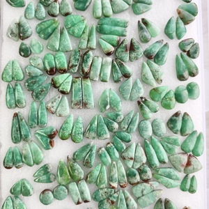 พลอยคริสโซเพรสสีเขียวธรรมชาติคู่เหมือนกันสำหรับทำต่างหู ขนาด 11x11x5 มม. 28x10x5 มม. น้ำหนักรวม 18 กะรัต พลอยหลวมสำหรับทำเครื่องประดับ - Product Image 4