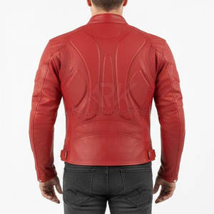 Chaqueta de moto con cremallera completa para hombre, recién llegada, corte ajustado, marca privada, chaquetas de cuero para hombre. - Product Image 4