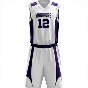 Ensemble de maillots de basketball unisexe sans manches, col en V, 12 pièces sublimées, respirants, à séchage rapide, en polyester, uniformes pour adultes toutes saisons - Product Image 3