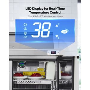 48\" Commercial Kitchen Refrigerator 12.5 Cu. Ft Sandwich Prep Refrigerated <b>Table</b> Mega Top Food Prep <b>Fridge</b> for 18 Pans Cutting - Product Image 4