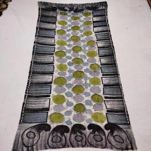 Elegant Merino Wool Hand Printed Hand Drawn Long Shawl Soft Warm Lightweight Anti-Bacterial Four-Way <b>Stretch</b> Fashion <b>Wrap</b> Women - Product Image 2