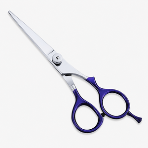 Tijeras de Peluquería Profesionales, Tijeras para Cortar Cabello de Acero Inoxidable, Tijeras de Salón con Mango Morado, Tijeras de Peluquería - Product Image 1