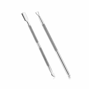Empujadores de cutículas de acero inoxidable de doble punta para el cuidado personal de la belleza - Product Image 1