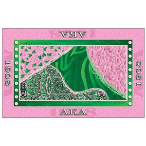 Écharpe AKA rose et verte en satin, écharpe de mode douce et légère, châle pour le cou de la sororité grecque pour femmes, toutes saisons - Product Image 2