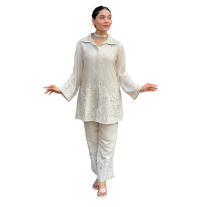 Elegante Conjunto de Seda Chanderi Pura para Mujer, Ideal para Eventos y Celebraciones Especiales - Product Image 1