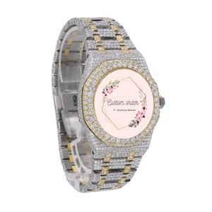 Reloj de Acero Inoxidable con Moissanita de Doble Tono, Lujoso, Estilo Hip Hop, Movimiento Mecánico Automático, Venta al por Mayor, Idea de Regalo Personalizada para Él - Product Image 6