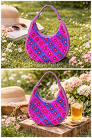 Sac à bandoulière en perles fait main pour femmes |   Sac à main de soirée à motif floral de créateur |   Pochette de soirée et de mariage colorée