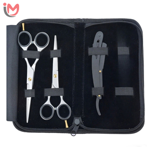 6 Pcs Salon Hair Cutting Scissors Set Black Color Barber Thinning Shears Kit With Shaving <b>Razor</b> and Case for <b>Men</b> OEM Wholesale - Product Image 2