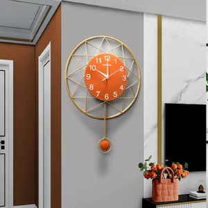 Beautiful antique style round wall <b>clock</b> displays a heavily patterned bronze finish border, available at wholesale prices. - Product Image 3