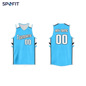 Camiseta de Baloncesto Sublimada Personalizada SPOFIT, Cuello en V, Sin Mangas, Malla 100% Poliéster, Nombre del Equipo y Número Impresos, Unisex para Adultos - Product Image 4