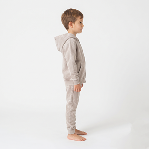 Conjunto Deportivo Informal para Niños, Sudadera con Capucha y Cremallera Completa de Algodón, Lavado Ácido, Ropa Deportiva Personalizada al por Mayor - Product Image 3