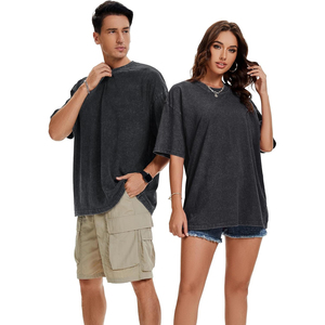 Camiseta Premium de Moda Urbana con Lavado Ácido, Estampado Gráfico Digital, Oversize, de Algodón, Informal, de Fábrica - Product Image 5