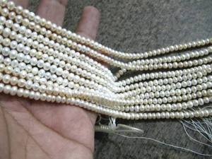 Perles d'eau douce naturelles, rondes, lisses, 5 mm, brin de 16 pouces de long - Product Image 5