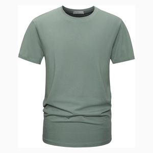 เสื้อยืดคอกลมโอเวอร์ไซส์ผู้ชาย ผ้าคอตตอนหนา ทรงหลวม ไหล่ตก สวมใส่สบาย แขนปกติ ระบายอากาศดี ด้านหน้าเรียบ - Product Image 6