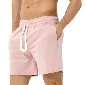 Shorts pour hommes en coton 100% de couleur rose thé, taille mi-haute, légers et respirants, vente en gros à prix avantageux - Product Image 6