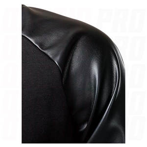 เสื้อแจ็คเก็ตเบสบอลวาร์ซิตี้สำหรับผู้ชาย ผ้าฝ้ายผสม แจ็คเก็ตเลตเตอร์แมน แขนหนังเทียม เสื้อโค้ทบอมเบอร์คลาสสิก ลำลอง สไตล์นักกีฬา วิทยาลัย - Product Image 5