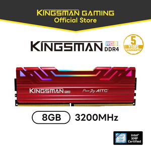 KINGSMAN GAMING Red RGB DDR4 8GB 3200MHz Gaming Desktop PC RAM en stock 5 años de garantía - Product Image 2
