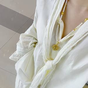 Gargantilla Retro Original Chapada en Oro de 14K con Perlas Naturales de Agua Dulce de 4-5mm, Cadena para Clavícula, Collares Finos - Product Image 4