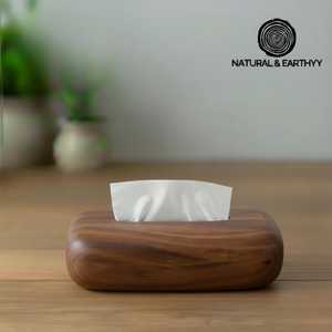 Boîte à mouchoirs artisanale en bois d'acacia vintage, écologique, durable, portable, multi-usage, pour la décoration de la maison et du bureau - Product Image 4