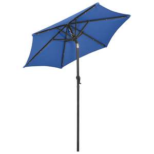 Parasol de jardin bleu azur de 78,7 pouces de diamètre, 100 % polyester, avec base - Product Image 4