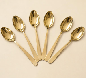 Juego de Cubiertos Dorados para Boda al por Mayor, Juego de Tenedores y Cucharas de Acero Inoxidable, Cubiertos Dorados de Acero Inoxidable Pulido a Espejo - Product Image 1