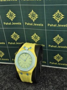 Montre à quartz sportive de luxe unisexe, bracelet en silicone jaune, boîtier rond, cadran numérique, 41 mm, résistante à l'eau 3 BAR - Product Image 3
