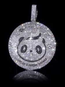 Pendentif Panda Or Blanc VVS 18 carats en Argent Sterling 925 et Or Massif 10K, Breloque Animale Massif Style Hip Hop Iced Out, Vente en Gros - Product Image 3