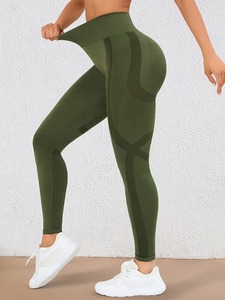 Leggings de sport taille haute non transparents pour femmes |   Leggings de yoga sans couture |   Pantalons de sport confortables en polyester et élasthanne - Product Image 2