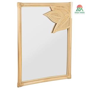 Rectangular Rattan Cuba Decorative Wall <b>Mirror</b>, Natural Brown.The rattan <b>frame</b> is designed to complement various décor styles - Product Image 2