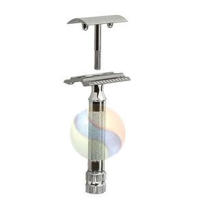 Maquinilla de Afeitar de Seguridad Ajustable de Acero Inoxidable para Hombre – Maquinilla de Afeitar de Una Sola Hoja con Acabado Dorado y Logotipo Personalizado - Product Image 4