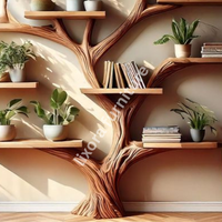 Elegancia Ramificada: Estantería de Pared Escultural Moderna y Ecológica Arboris con Diseño Colgante para Uso en Hoteles y Escuelas