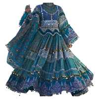 Robe de bal en organza brodée à la main, manches longues, col haut, motif géométrique vintage, longueur maxi, robes de soirée